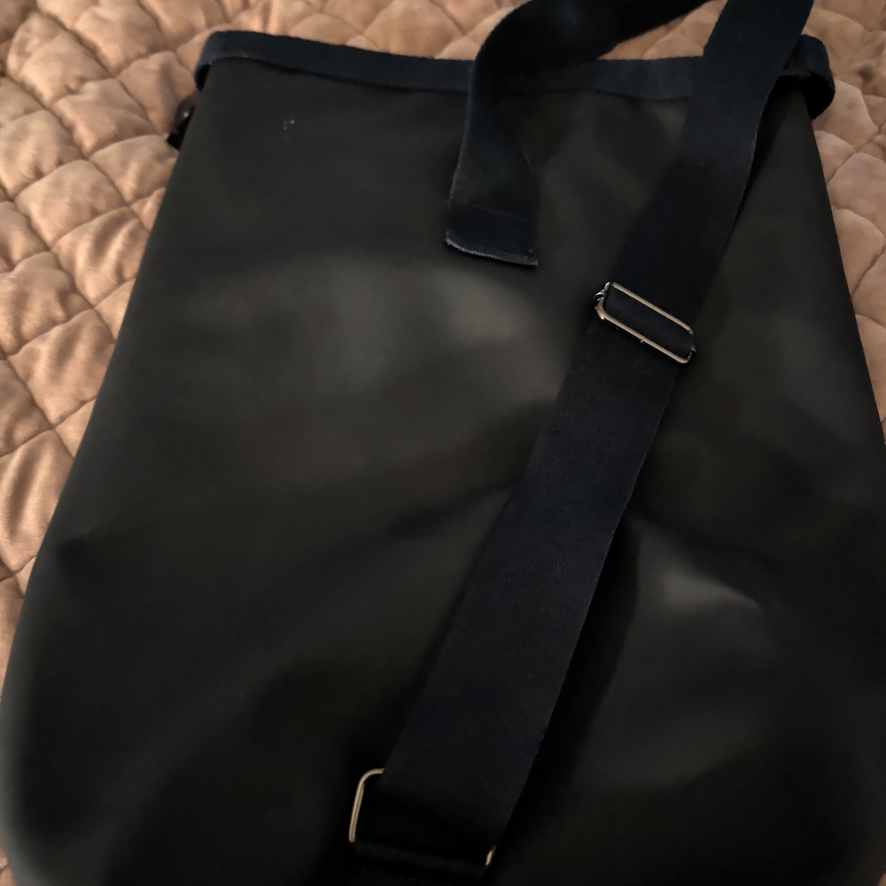 Prada Black Tote with Red Vertical Logo Stripe - Picture 2 of 3